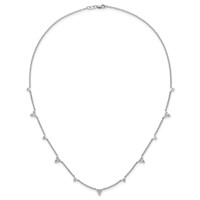 14K White Gold 1.75 Carat Lab Grown Diamond VS SI+ G+ Eleven Station Necklace, 18" view 5