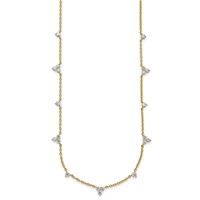 14K Yellow Gold 1.75 Carat Lab Grown Diamond VS SI+ G+ Eleven Station Necklace, 18" view 2