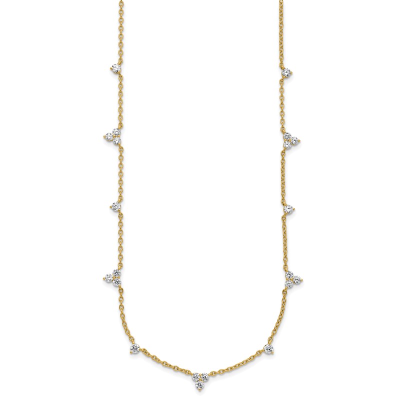 14k 1 3/4 carat Lab Grown Diamond VS/SI+ G+ Eleven Station 18 inch Necklace