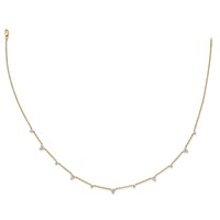 14K Yellow Gold 1.75 Carat Lab Grown Diamond VS SI+ G+ Eleven Station Necklace, 18" view 3