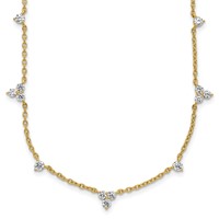 14K Yellow Gold 1.75 Carat Lab Grown Diamond VS SI+ G+ Eleven Station Necklace, 18" view 1