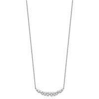 14K White Gold 0.88 Carat Lab Grown Diamond VS SI+ G+ Complete Fashion Bar Necklace, 18" view 2