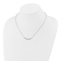 14K White Gold 0.88 Carat Lab Grown Diamond VS SI+ G+ Complete Fashion Bar Necklace, 18" view 3