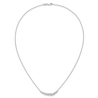 14K White Gold 0.88 Carat Lab Grown Diamond VS SI+ G+ Complete Fashion Bar Necklace, 18" view 4