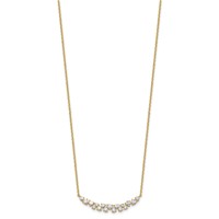 14K Yellow Gold 0.88 Carat Lab Grown Diamond VS SI+ G+ Complete Fashion Bar Necklace, 18" view 2