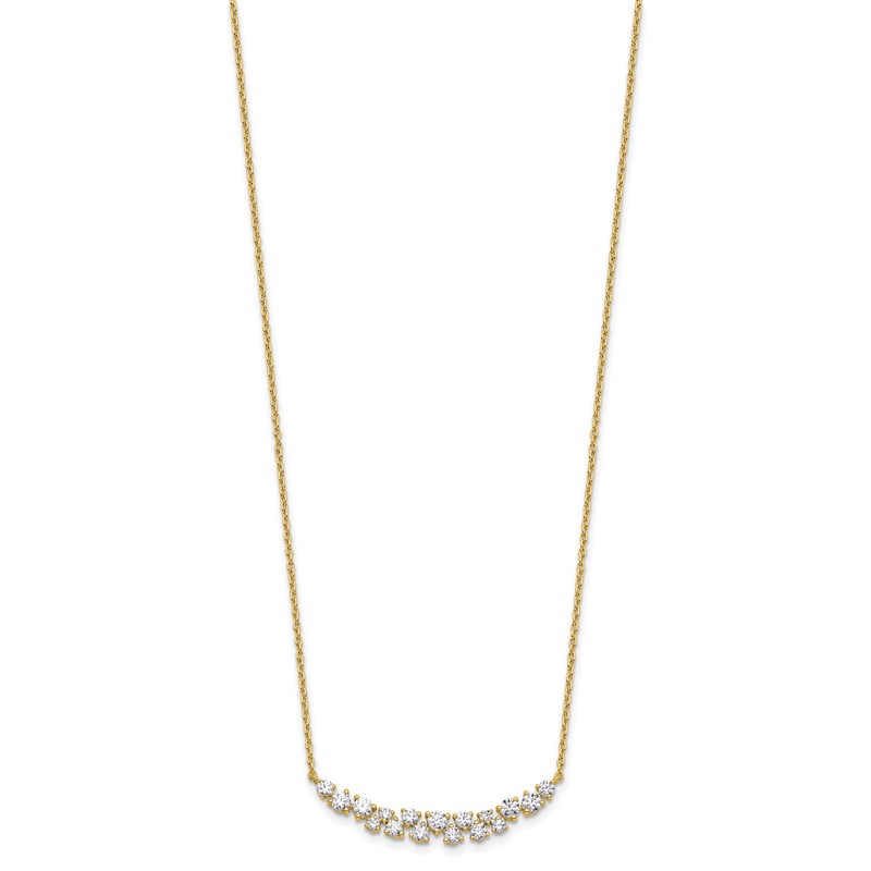 14k 7/8 carat Lab Grown Diamond VS/SI+ G+ Complete 18 inch Fashion Bar Necklace