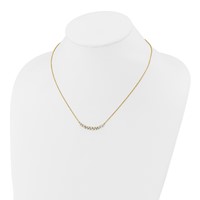 14K Yellow Gold 0.88 Carat Lab Grown Diamond VS SI+ G+ Complete Fashion Bar Necklace, 18" view 3