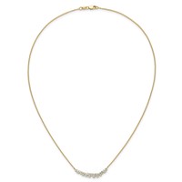 14K Yellow Gold 0.88 Carat Lab Grown Diamond VS SI+ G+ Complete Fashion Bar Necklace, 18" view 4