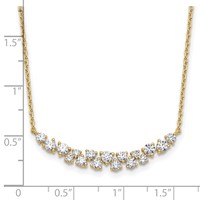 14K Yellow Gold 0.88 Carat Lab Grown Diamond VS SI+ G+ Complete Fashion Bar Necklace, 18" view 5