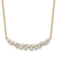 14K Yellow Gold 0.88 Carat Lab Grown Diamond VS SI+ G+ Complete Fashion Bar Necklace, 18" view 1