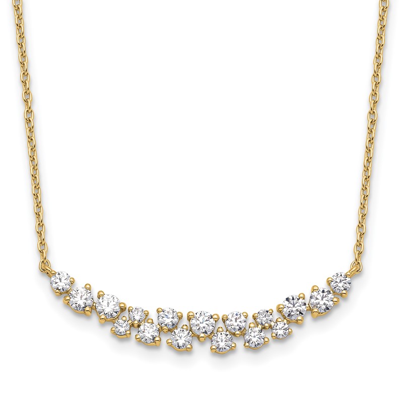 14k 7/8 carat Lab Grown Diamond VS/SI+ G+ Complete 18 inch Fashion Bar Necklace