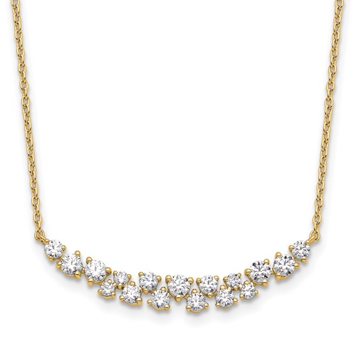 14K Yellow Gold 0.88 Carat Lab Grown Diamond VS SI+ G+ Complete Fashion Bar Necklace, 18"
