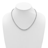 14K White Gold 16.33 Carat Lab Grown Diamond VS SI+ G+ Complete Round Graduated Tennis Necklace, 18" view 3