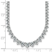 14K White Gold 16.33 Carat Lab Grown Diamond VS SI+ G+ Complete Round Graduated Tennis Necklace, 18" view 5