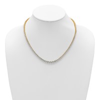 14K Yellow Gold 16.33 Carat Certified Lab Grown Diamond VS+ F+ Complete Round Graduated Tennis Necklace, 18" view 3