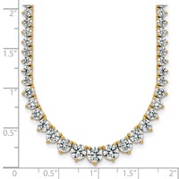 14K Yellow Gold 16.33 Carat Certified Lab Grown Diamond VS+ F+ Complete Round Graduated Tennis Necklace, 18" view 5