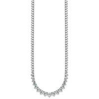 14K White Gold 11.62 Carat Certified Lab Grown Diamond VS SI+ G+ Complete Round Graduated Tennis Necklace, 20" view 2