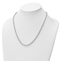 14K White Gold 11.62 Carat Certified Lab Grown Diamond VS SI+ G+ Complete Round Graduated Tennis Necklace, 20" view 3