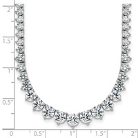 14K White Gold 11.62 Carat Certified Lab Grown Diamond VS SI+ G+ Complete Round Graduated Tennis Necklace, 20" view 5