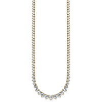 14K Yellow Gold 11.62 Carat Lab Grown Diamond VS+ F+ Complete Round Graduated Tennis Necklace, 20" view 2