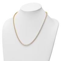 14K Yellow Gold 11.62 Carat Lab Grown Diamond VS+ F+ Complete Round Graduated Tennis Necklace, 20" view 3
