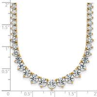 14K Yellow Gold 11.62 Carat Lab Grown Diamond VS+ F+ Complete Round Graduated Tennis Necklace, 20" view 5