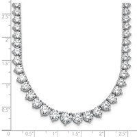14K White Gold 25.38 Carat Lab Grown Diamond VS SI+ G+ Complete Round Graduated Tennis Necklace, 16" view 5