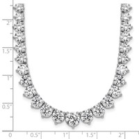 14K White Gold 26.75 Carat Lab Grown Diamond VS SI+ G+ Complete Round Graduated Tennis Necklace, 18" view 5