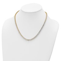 14K Yellow Gold 26.75 Carat Lab Grown Diamond VS+ F+ Complete Round Graduated Tennis Necklace, 18" view 3
