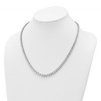 14K White Gold 27.75 Carat Certified Lab Grown Diamond VS SI+ G+ Complete Round Graduated Tennis Necklace, 16" view 3