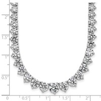 14K White Gold 27.75 Carat Certified Lab Grown Diamond VS SI+ G+ Complete Round Graduated Tennis Necklace, 16" view 5