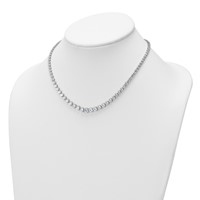 14K White Gold 10.05 Carat Certified Lab Grown Diamond VS+ F+ Complete Round Graduated Tennis Necklace, 16" view 3