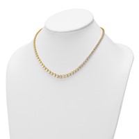 14K Yellow Gold 10.05 Carat Lab Grown Diamond VS SI+ G+ Complete Round Graduated Tennis Necklace, 16" view 3