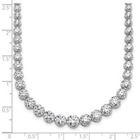 14K White Gold 10.50 Carat Certified Lab Grown Diamond VS SI+ G+ Complete Round Graduated Tennis Necklace, 16" view 5