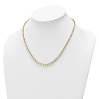 14K Yellow Gold 10.50 Carat Certified Lab Grown Diamond VS SI+ G+ Complete Round Graduated Tennis Necklace, 16" view 3
