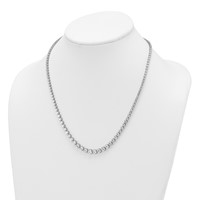 14K White Gold 11.07 Carat Lab Grown Diamond VS SI+ G+ Complete Round Graduated Tennis Necklace, 20" view 3