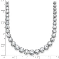 14K White Gold 11.07 Carat Lab Grown Diamond VS SI+ G+ Complete Round Graduated Tennis Necklace, 20" view 5