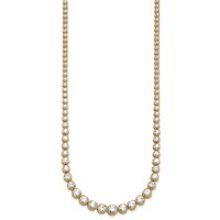 14K Yellow Gold 11.07 Carat Lab Grown Diamond VS SI+ G+ Complete Round Graduated Tennis Necklace, 20" view 2