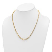 14K Yellow Gold 11.07 Carat Lab Grown Diamond VS SI+ G+ Complete Round Graduated Tennis Necklace, 20" view 3