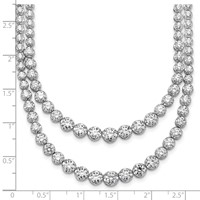 14K White Gold 14.38 Carat Certified Lab Grown Diamond VS SI+ G+ Complete Graduated Layered Tennis Necklace, 16" view 5