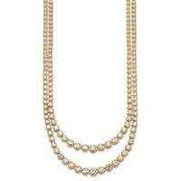 14K Yellow Gold 14.38 Carat Lab Grown Diamond VS+ F+ Complete Graduated Layered Tennis Necklace, 16" view 2