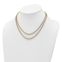 14K Yellow Gold 14.38 Carat Lab Grown Diamond VS+ F+ Complete Graduated Layered Tennis Necklace, 16" view 3
