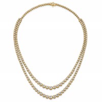 14K Yellow Gold 14.38 Carat Lab Grown Diamond VS+ F+ Complete Graduated Layered Tennis Necklace, 16" view 4