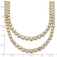 14K Yellow Gold 14.38 Carat Lab Grown Diamond VS+ F+ Complete Graduated Layered Tennis Necklace, 16" view 5