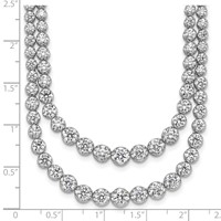 14K White Gold 14.88 Carat Lab Grown Diamond VS+ F+ Complete Graduated Layered Tennis Necklace, 18" view 5