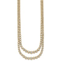 14K Yellow Gold 14.88 Carat Lab Grown Diamond VS+ F+ Complete Graduated Layered Tennis Necklace, 18" view 2