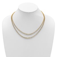 14K Yellow Gold 14.88 Carat Lab Grown Diamond VS+ F+ Complete Graduated Layered Tennis Necklace, 18" view 3