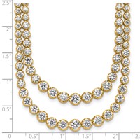 14K Yellow Gold 14.88 Carat Lab Grown Diamond VS+ F+ Complete Graduated Layered Tennis Necklace, 18" view 5