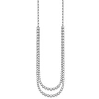 14K White Gold 15.50 Carat Lab Grown Diamond VS+ F+ Complete Graduated Layered Tennis Necklace, 20" view 2