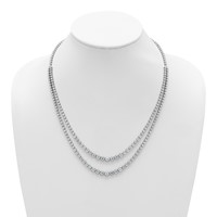 14K White Gold 15.50 Carat Lab Grown Diamond VS+ F+ Complete Graduated Layered Tennis Necklace, 20" view 3